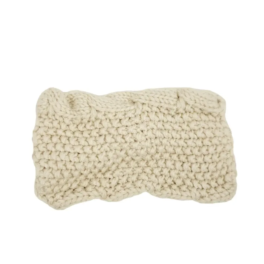 Knit Bow Headband Womens One Size Ivory Fall Winter Cute Stylish Cozy Ear Warmer